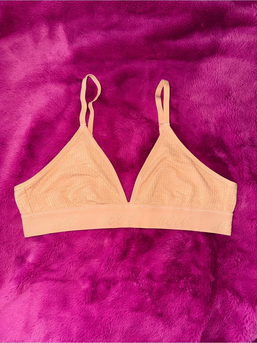 aerie Ribbed Wireless Triangle Bralette